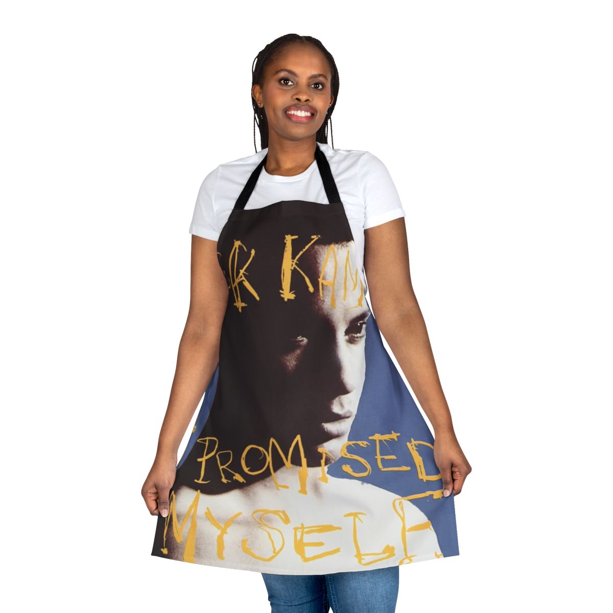 Vintage-inspired apron featuring the likeness of late English singer Nick Kamen
