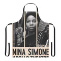 Vintage-style apron featuring a retro-themed Nina Simone jazz concert poster design