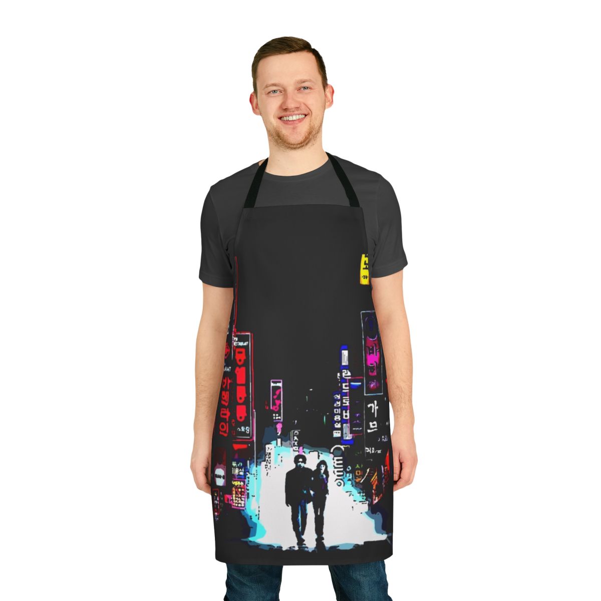 Vintage-style apron featuring the octopus pattern from the Korean cult film Oldboy