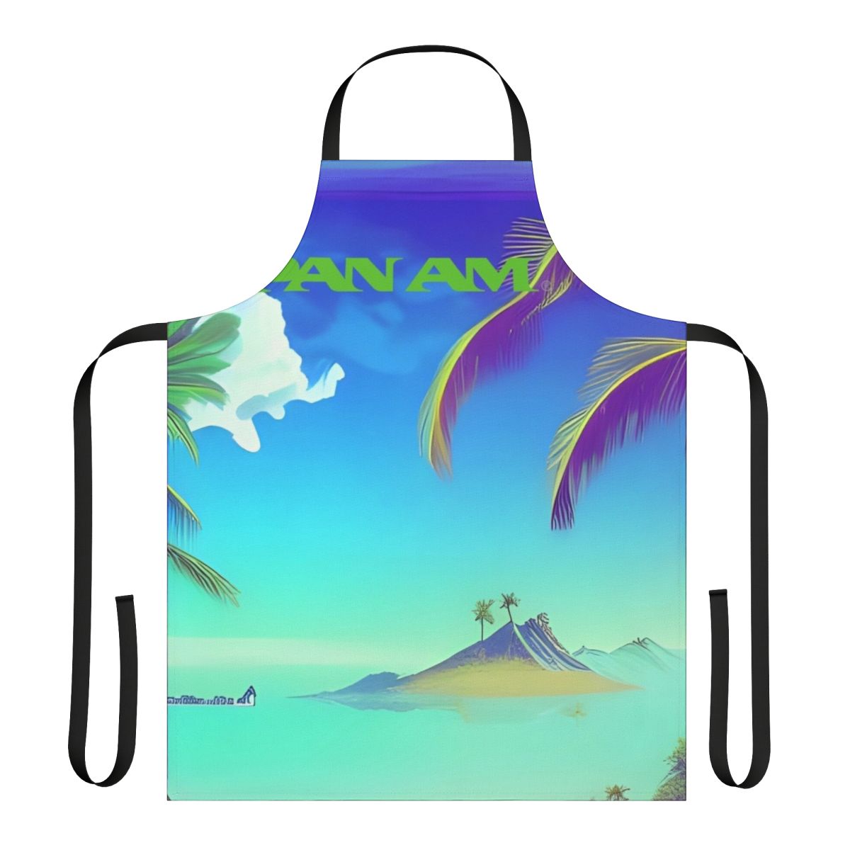 Retro-style apron featuring the iconic Pan Am airline logo and colors