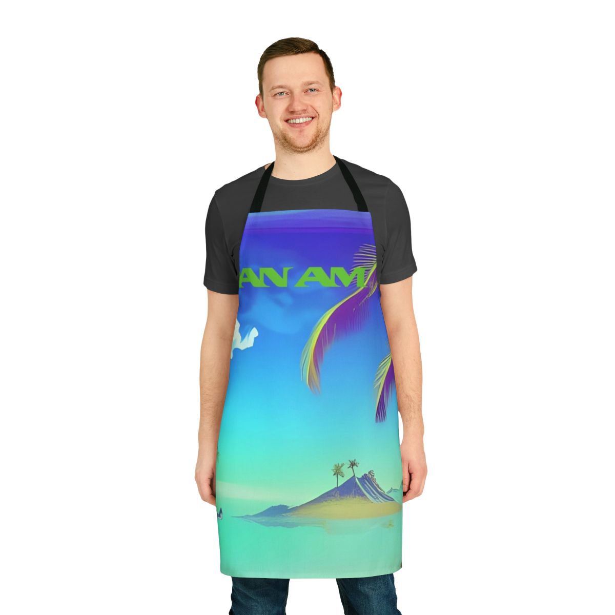 Retro-style apron featuring the iconic Pan Am airline logo and colors