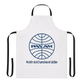 Vintage-inspired Pan Am airline apron featuring the iconic Pan Am logo and "World's Most Experienced Airline" text