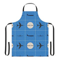 Apron featuring a vintage-inspired square pattern design inspired by the iconic Pan Am airline logo and branding