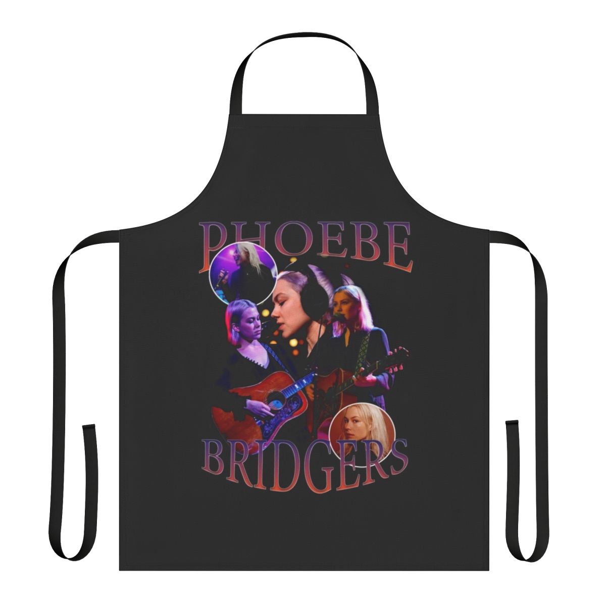 Vintage-style apron featuring a Phoebe Bridgers bootleg tee shirt design