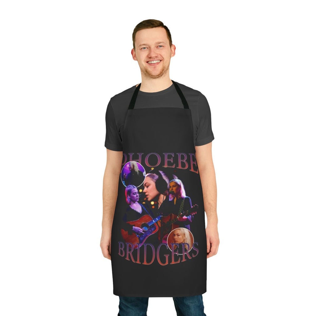 Vintage-style apron featuring a Phoebe Bridgers bootleg tee shirt design