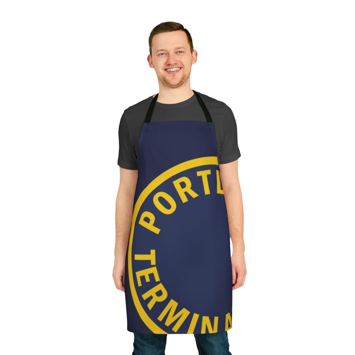 Vintage-inspired apron featuring the Portland Terminal Railroad and Pan Am logo