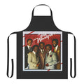 Vintage-inspired apron featuring stylized text and graphics in a retro R&B and funk style