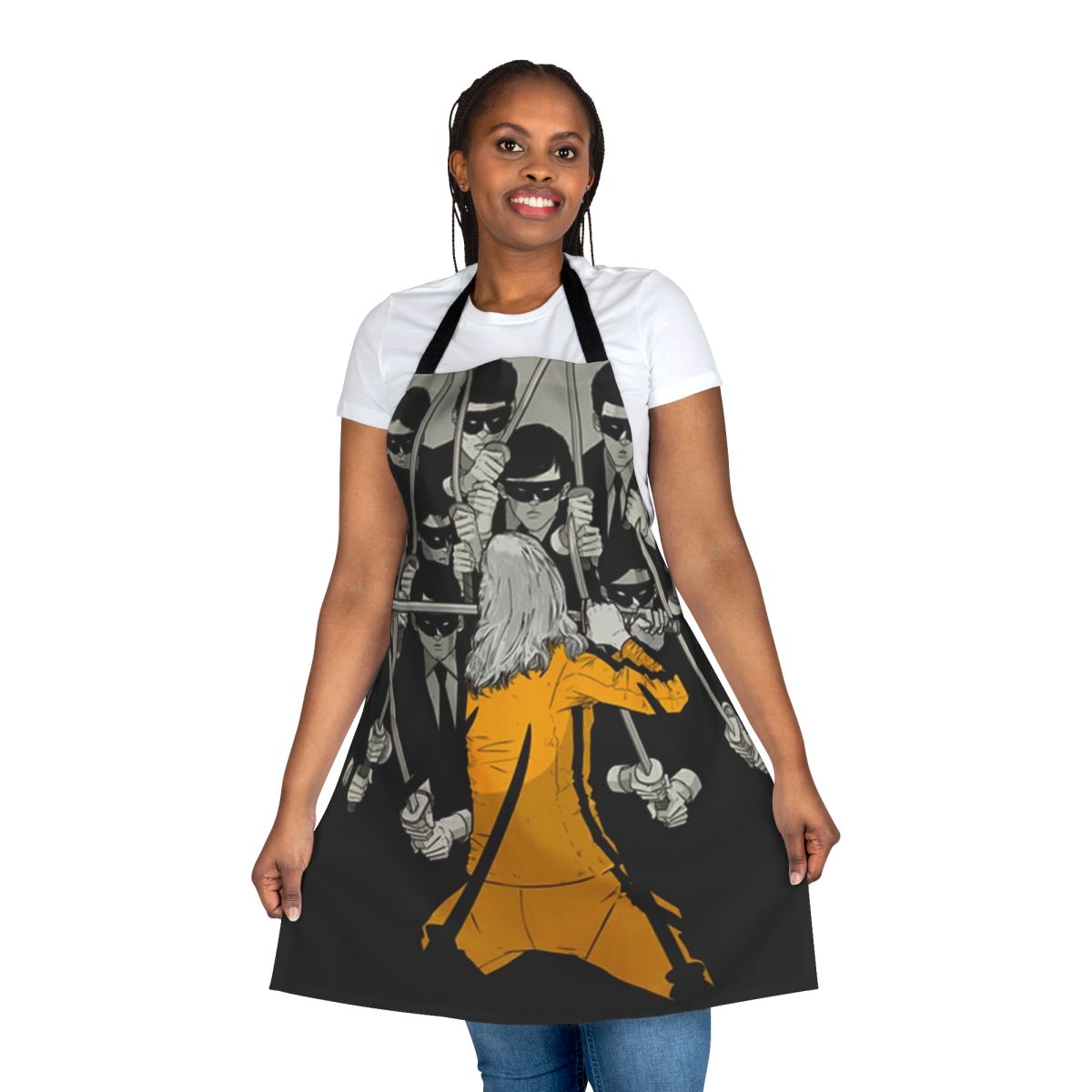 Vintage-inspired retro apron with a rock and pop culture design