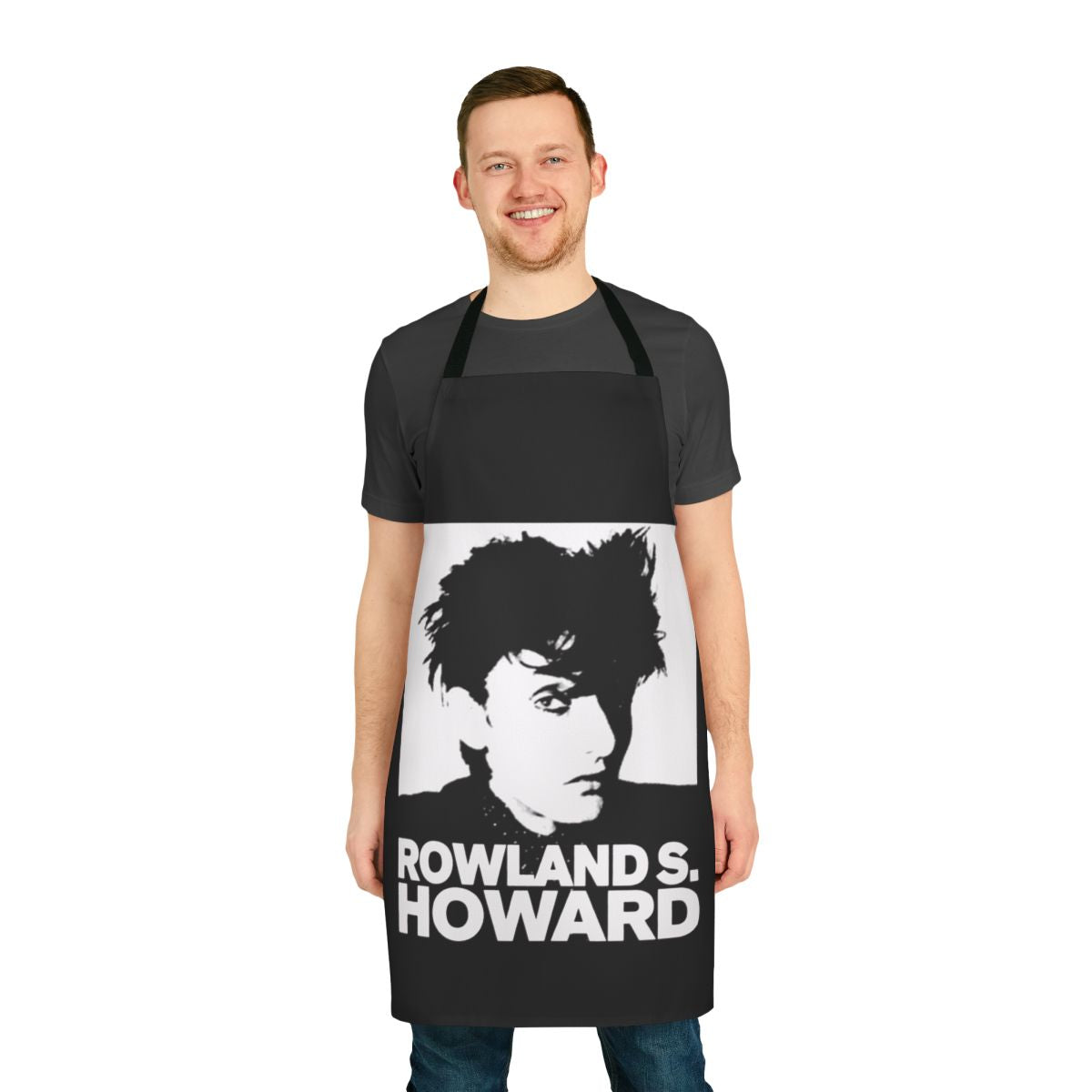 Vintage-inspired Rowland S. Howard baby apron with punk and gothic design elements