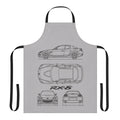 Apron featuring a classic blueprint design of a Mazda RX8 sports car