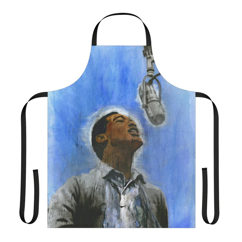 Retro portrait of soul music legend Sam Cooke printed on a high-quality kitchen apron