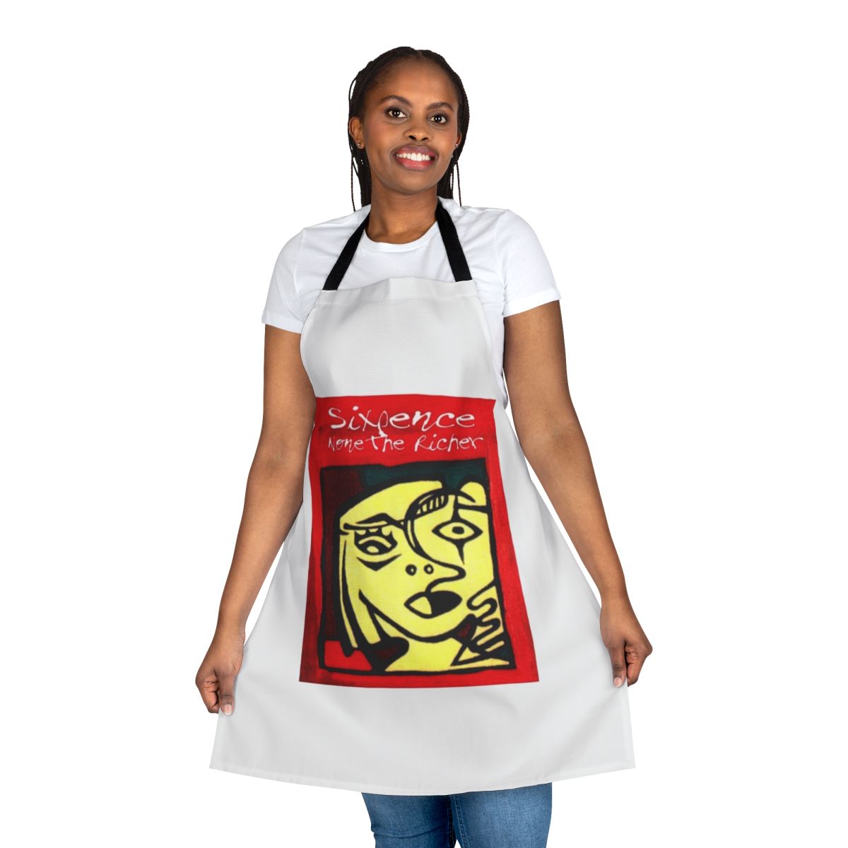 Vintage-style apron featuring the logo and name of the band Sixpence None the Richer