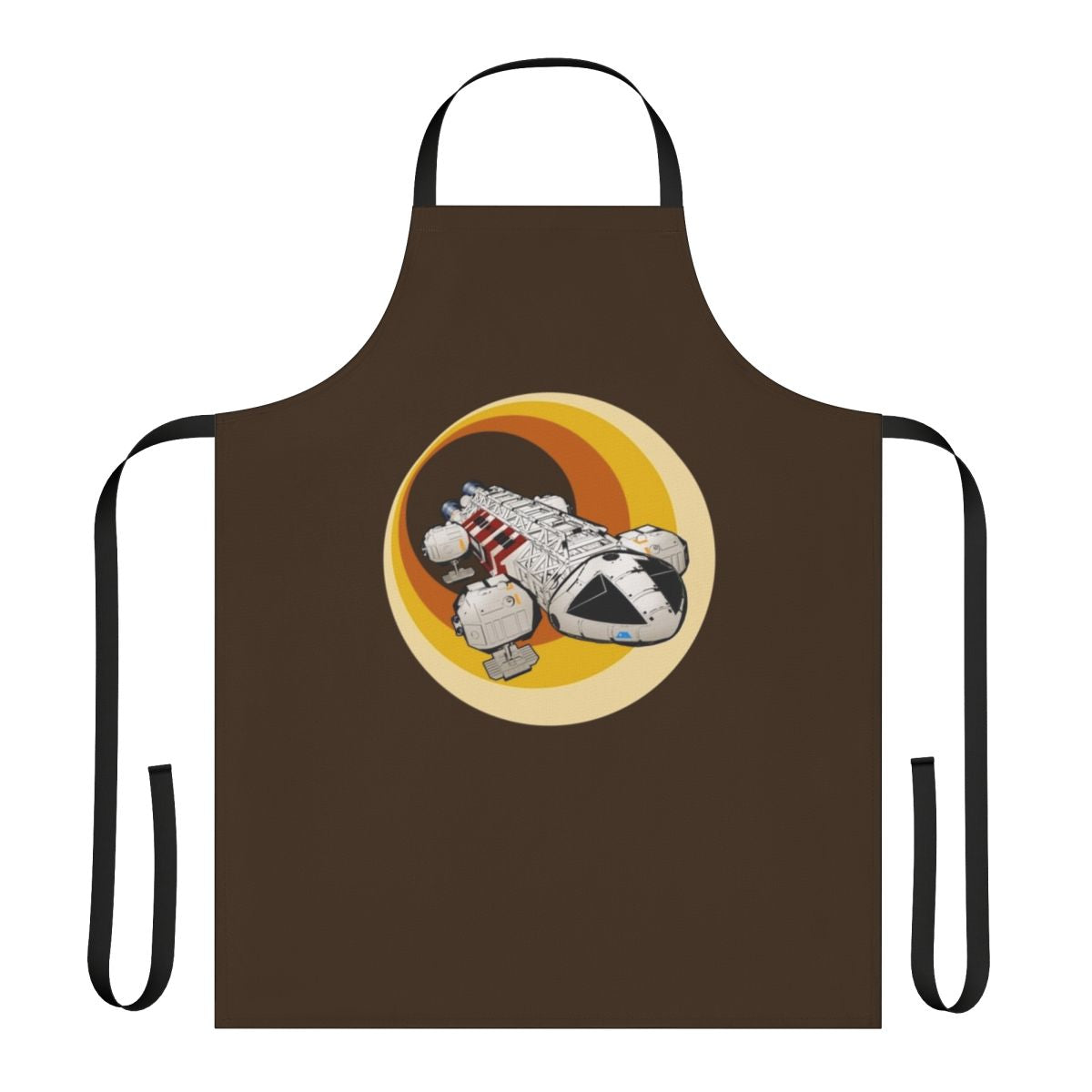 Retro-style apron featuring the iconic Eagle spacecraft from the sci-fi TV series Space 1999