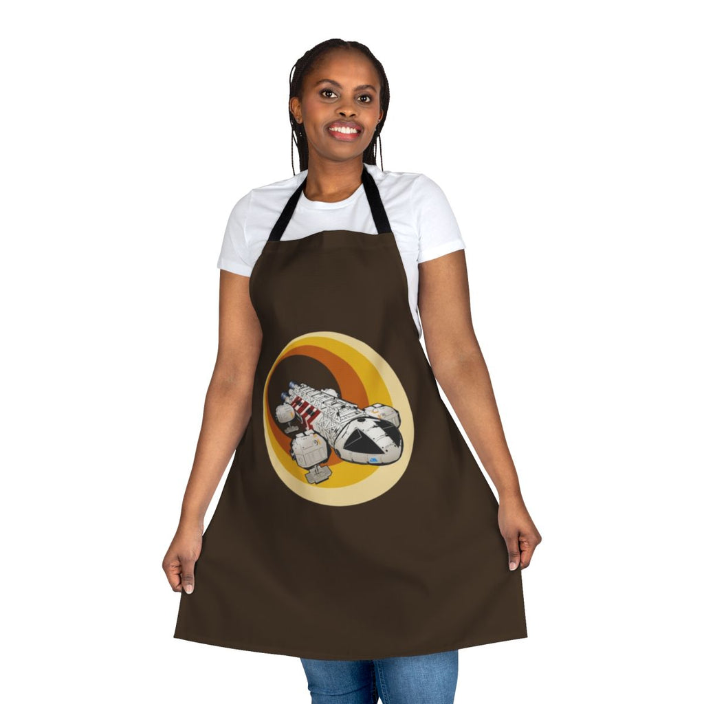 Retro-style apron featuring the iconic Eagle spacecraft from the sci-fi TV series Space 1999