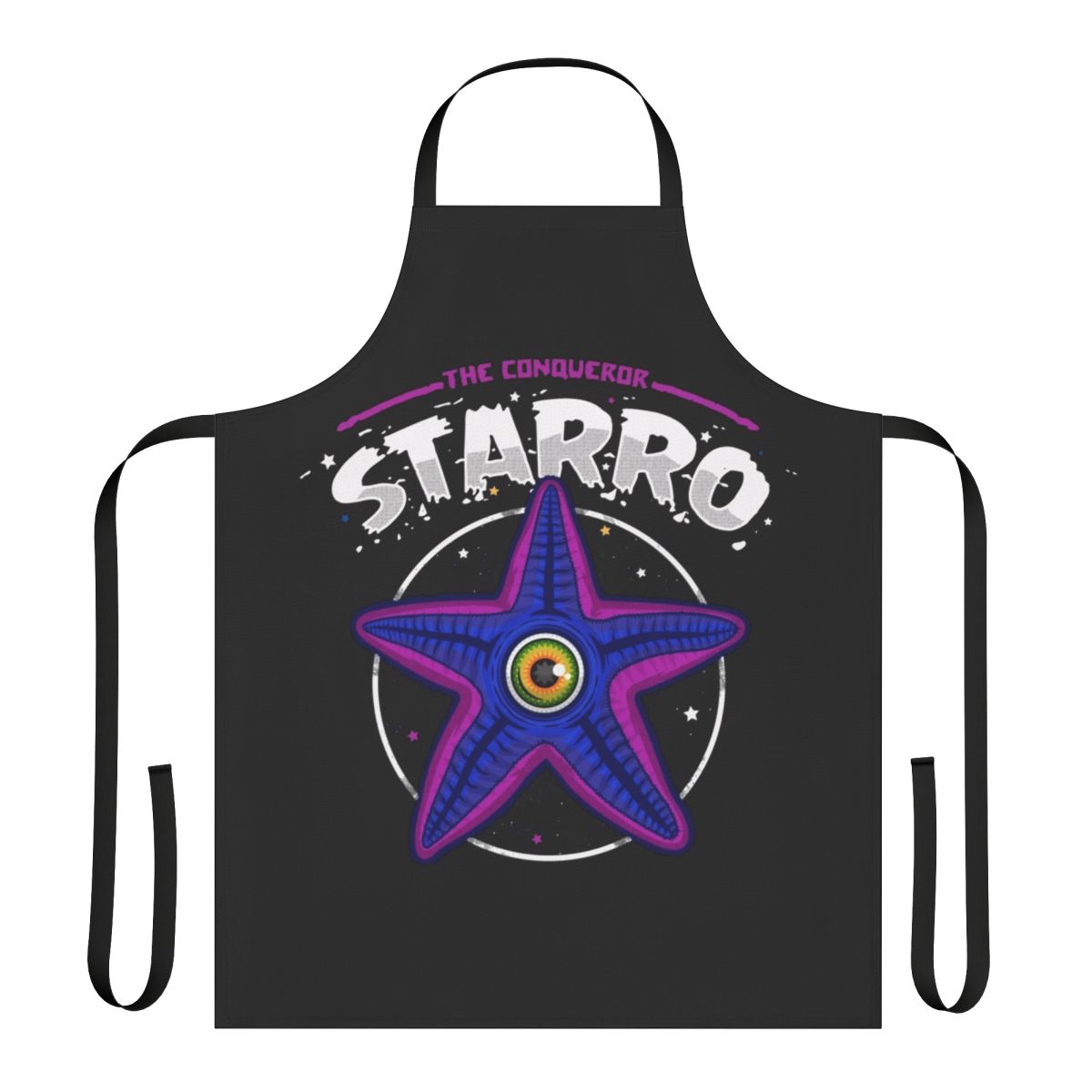 Vintage-style apron with a classic starfish "Conqueror" design