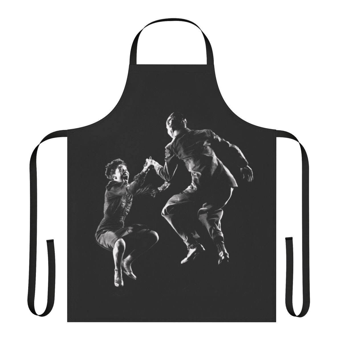 Vintage-inspired apron with swing dancing graphics