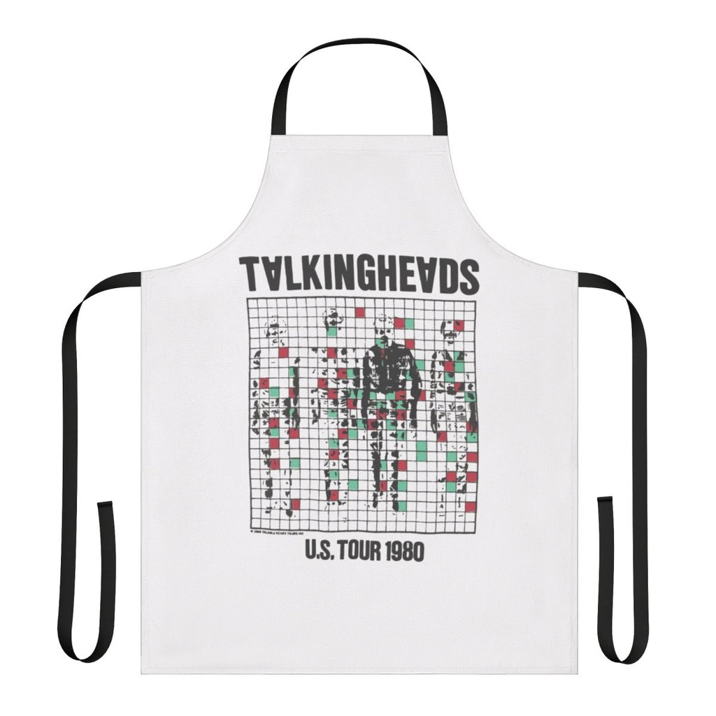 Talking Heads inspired vintage-style apron featuring the band's iconic imagery and song titles