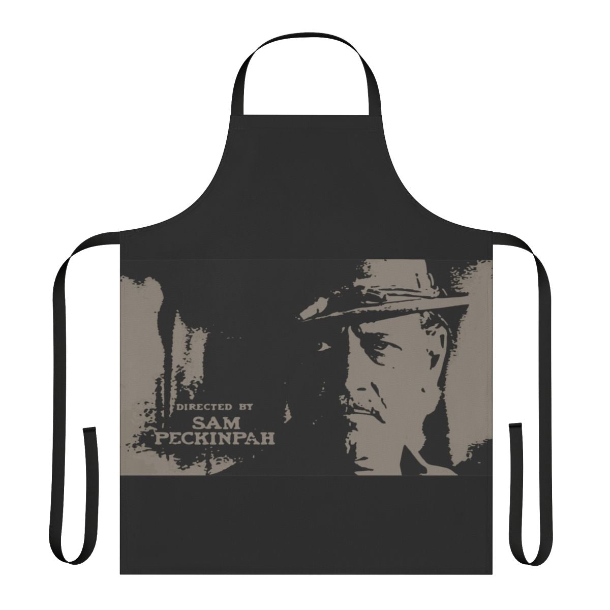 Vintage-style apron featuring imagery and design elements inspired by the classic western film "The Wild Bunch"
