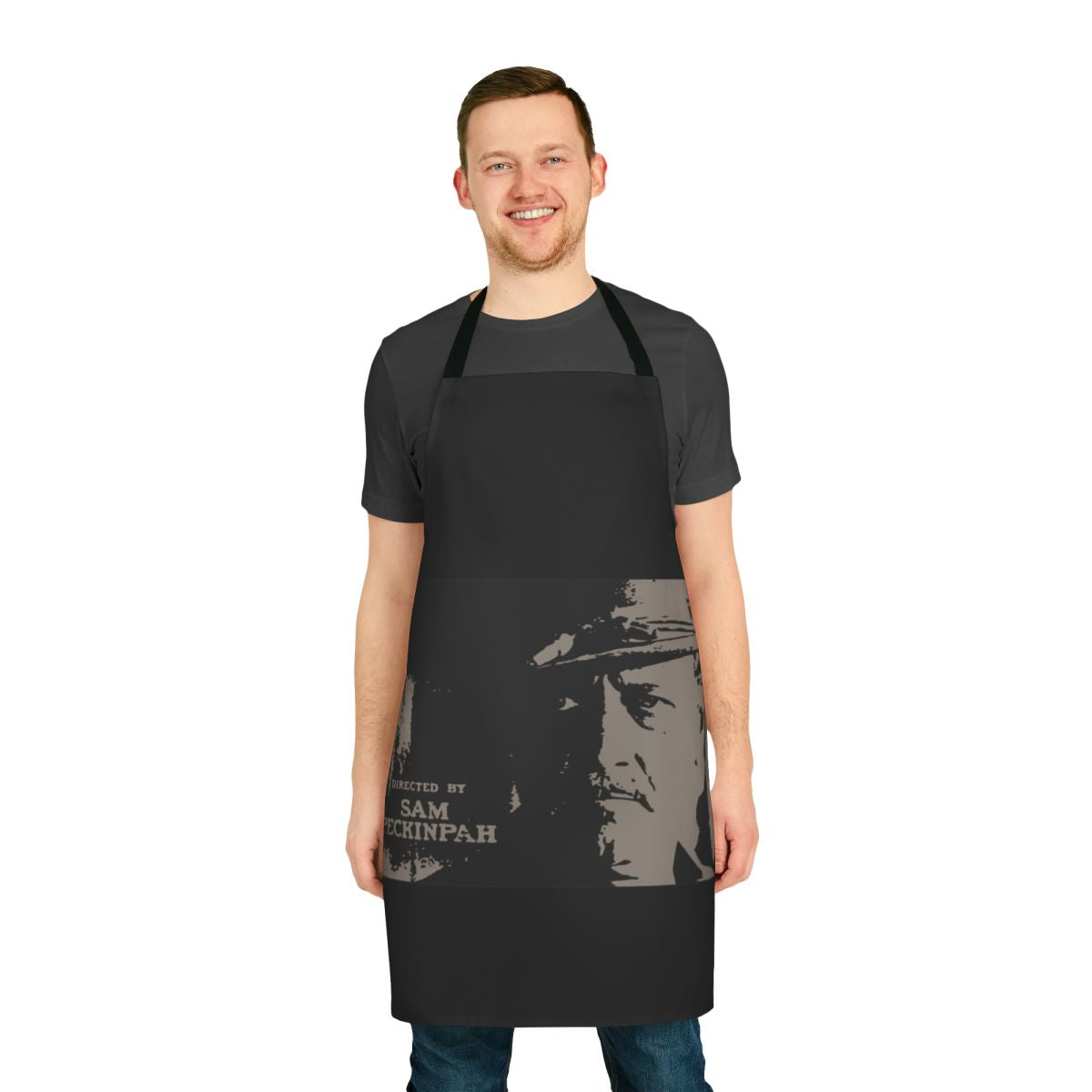 Vintage-style apron featuring imagery and design elements inspired by the classic western film "The Wild Bunch"