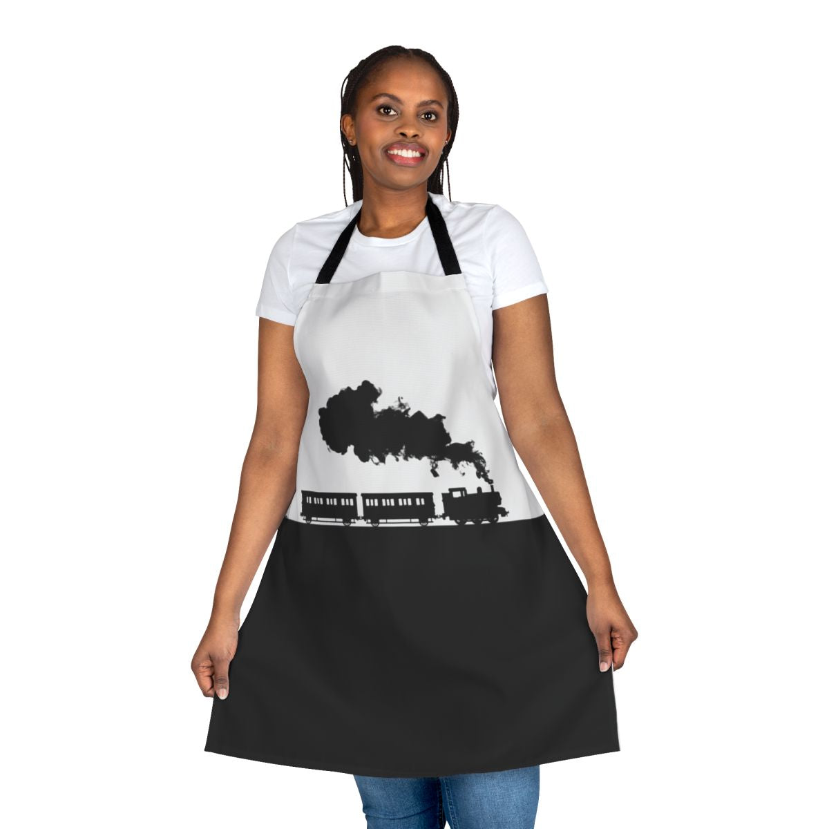 Vintage-inspired Thomas the Tank Engine silhouette apron