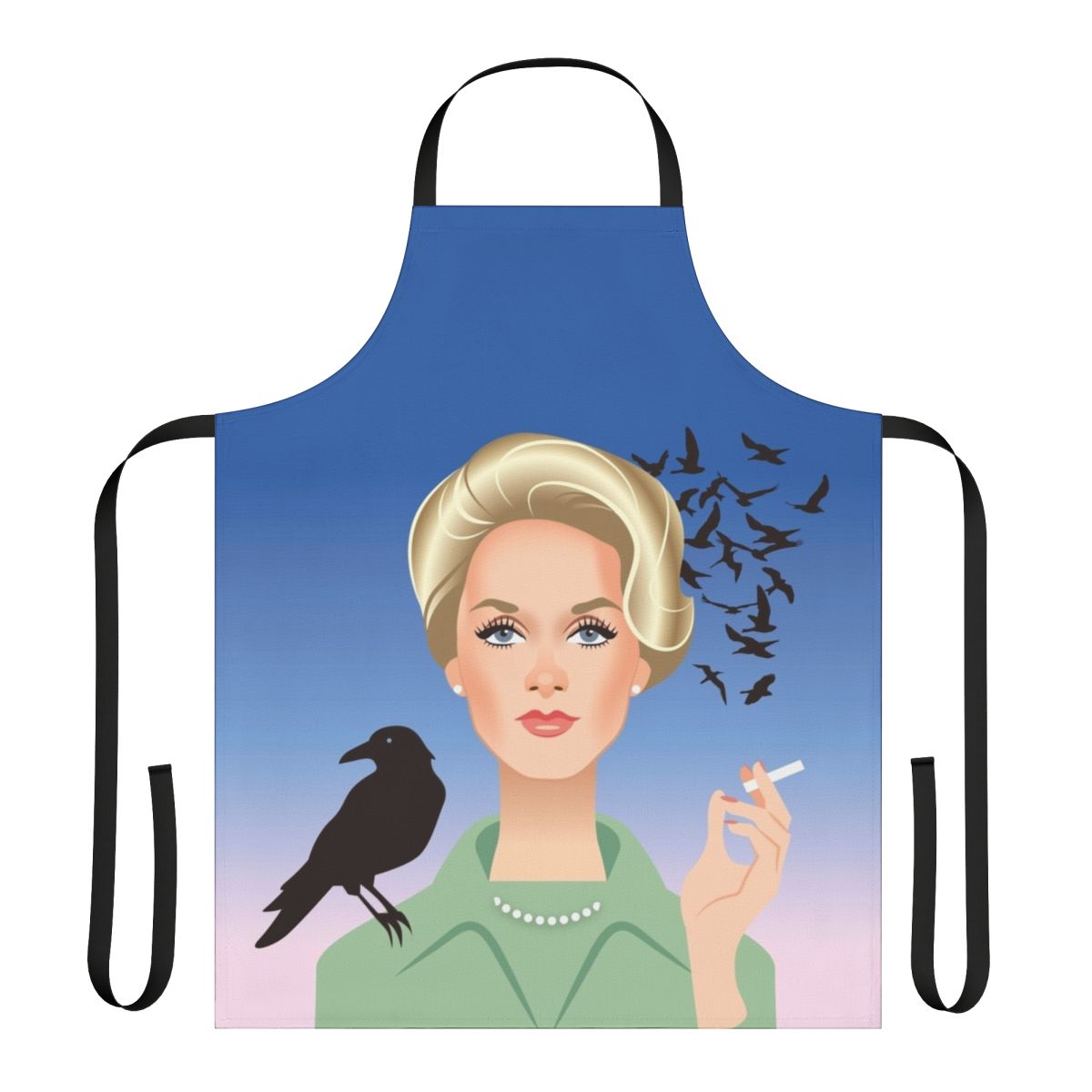 Vintage-inspired apron featuring Tippi Hedren from the classic thriller "The Birds" by Alfred Hitchcock