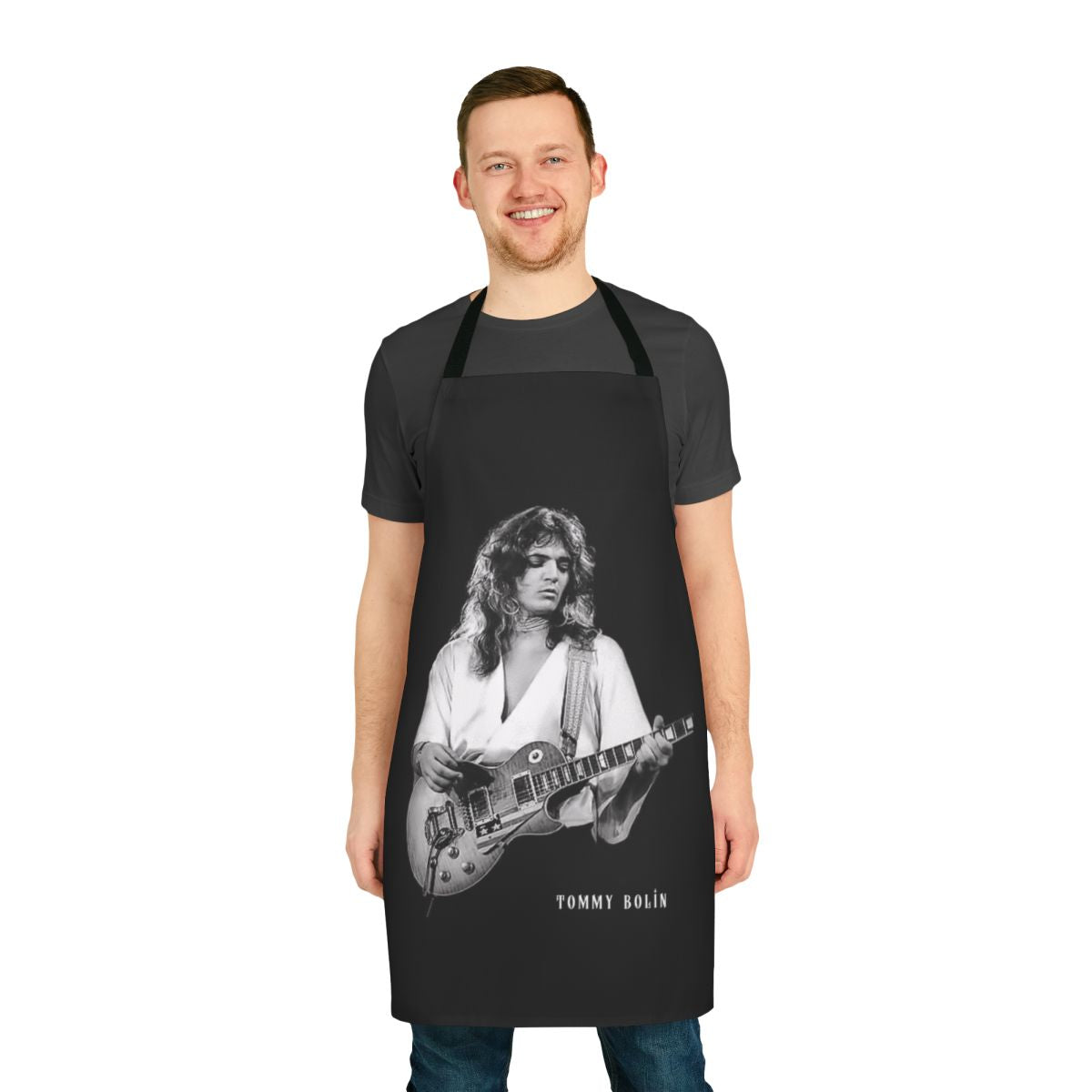 Apron featuring image of renowned 1970s guitarist Tommy Bolin