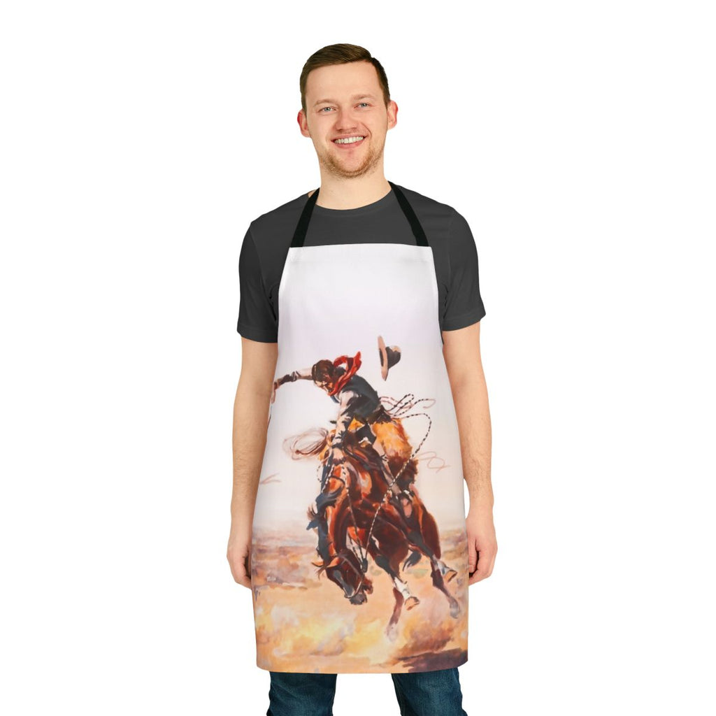 Vintage-inspired wild west cowboy apron with retro western design