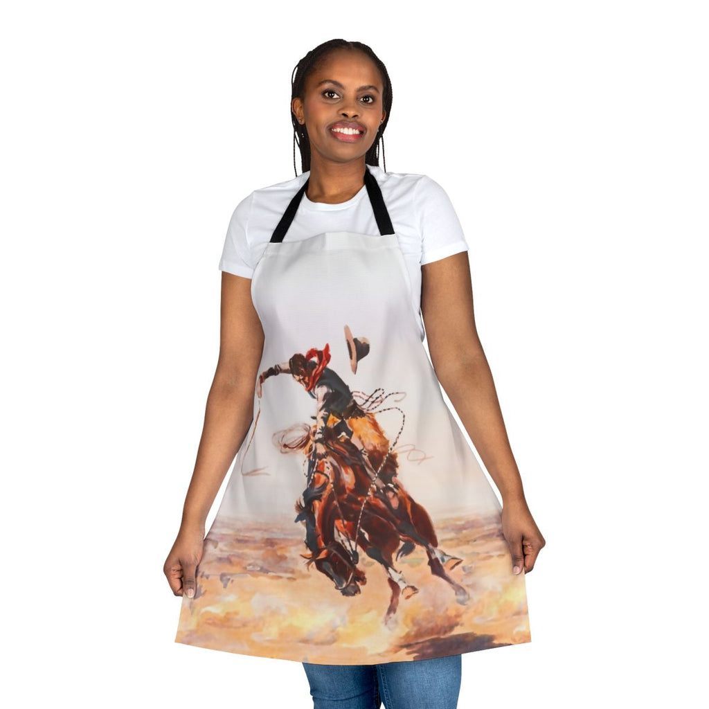 Vintage-inspired wild west cowboy apron with retro western design