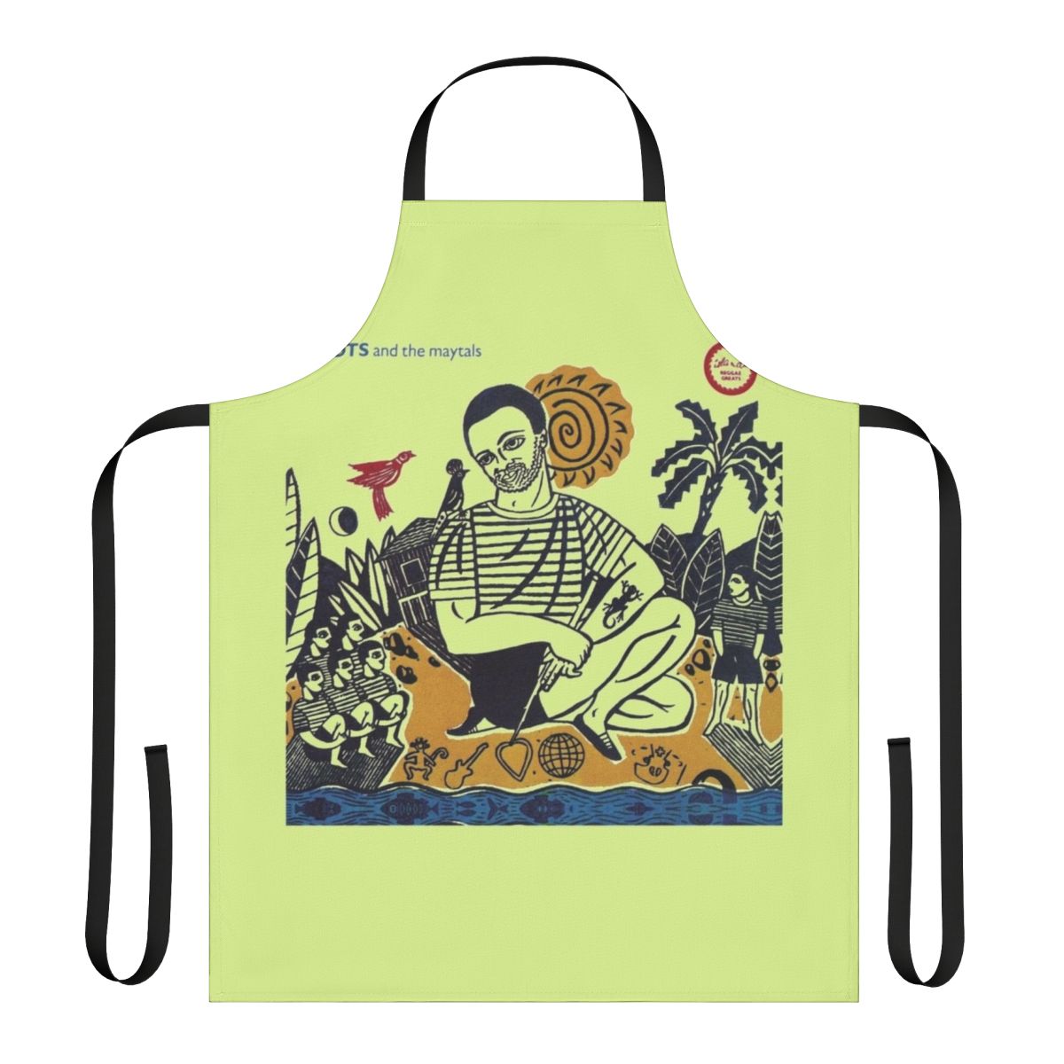 Vintage-style apron featuring Toots and the Maytals, celebrating classic Jamaican reggae music