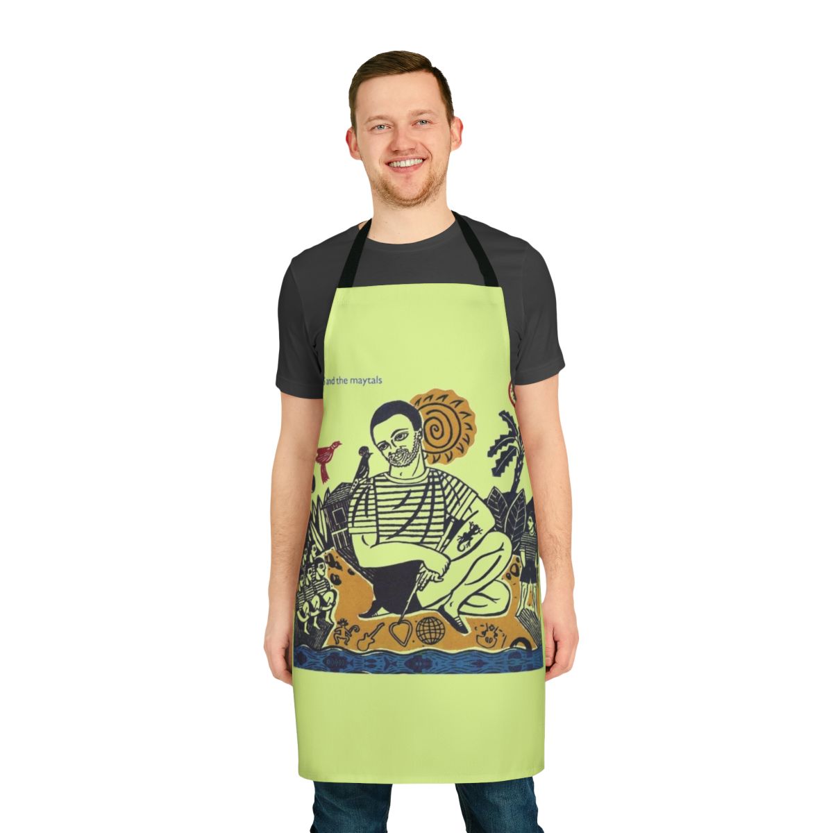 Vintage-style apron featuring Toots and the Maytals, celebrating classic Jamaican reggae music