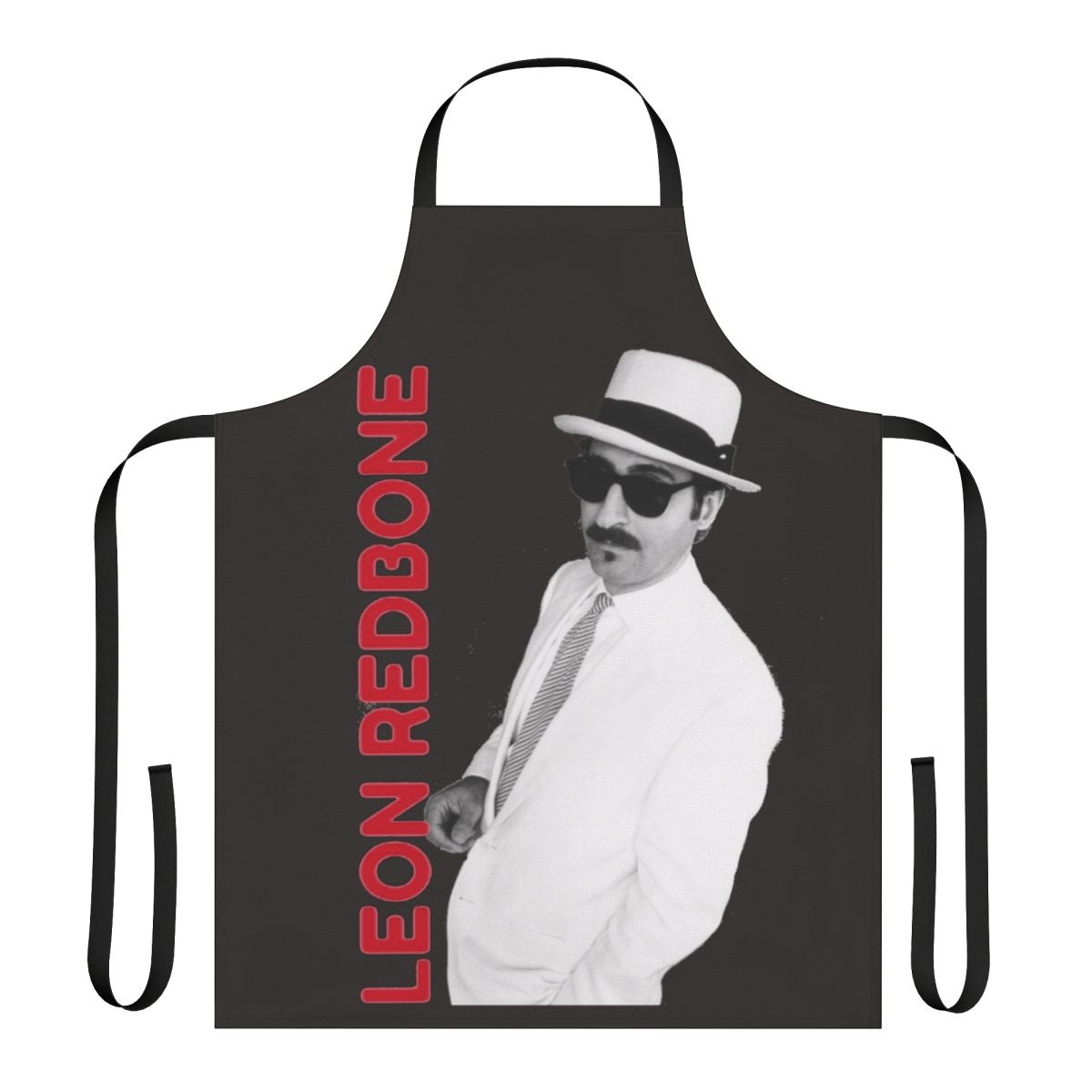 Stylish vintage-inspired apron featuring the iconic musician Leon Redbone