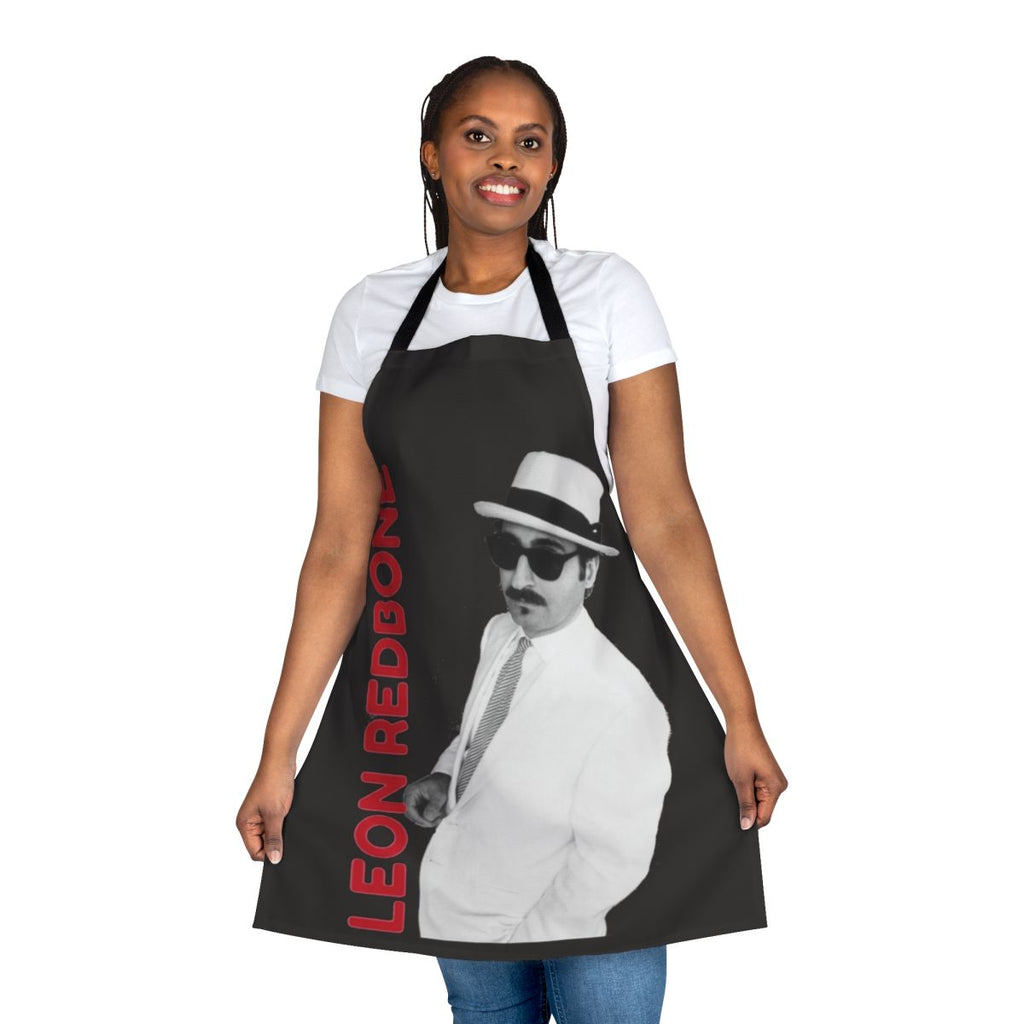 Stylish vintage-inspired apron featuring the iconic musician Leon Redbone