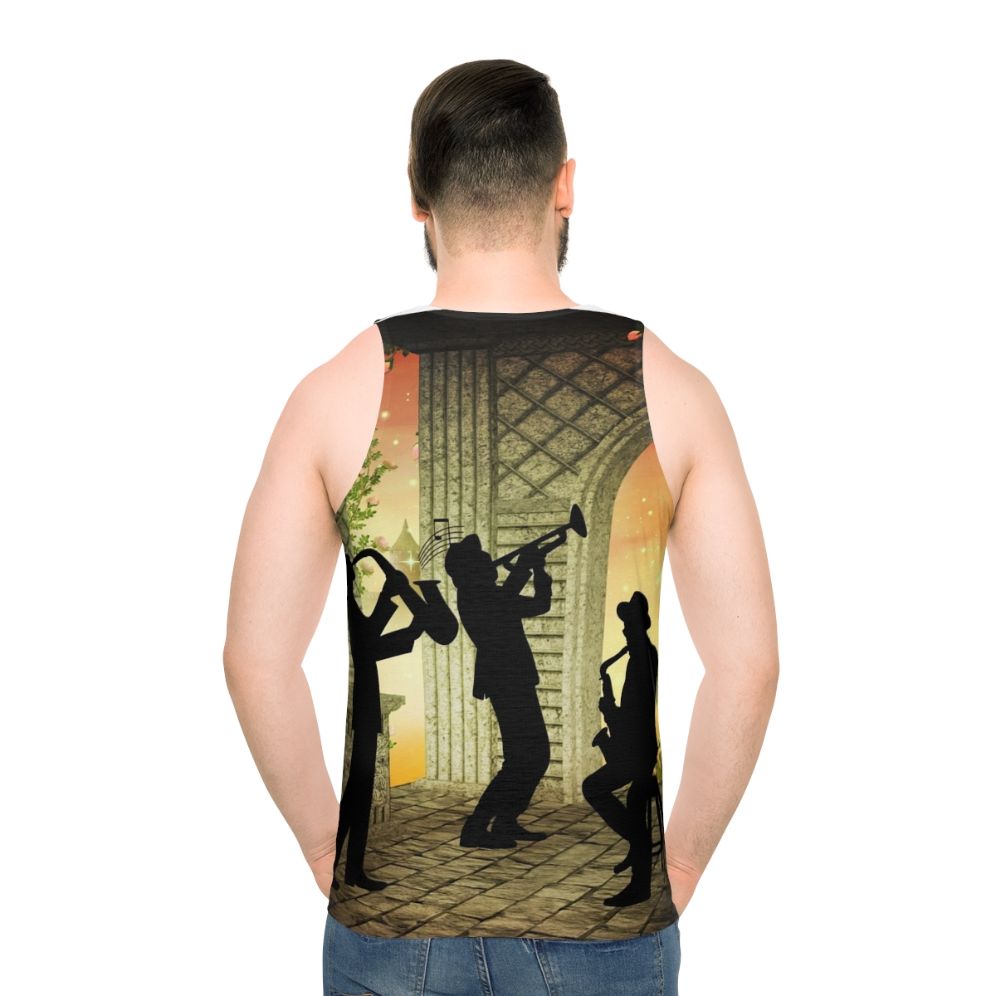Vintage jazz music unisex tank top