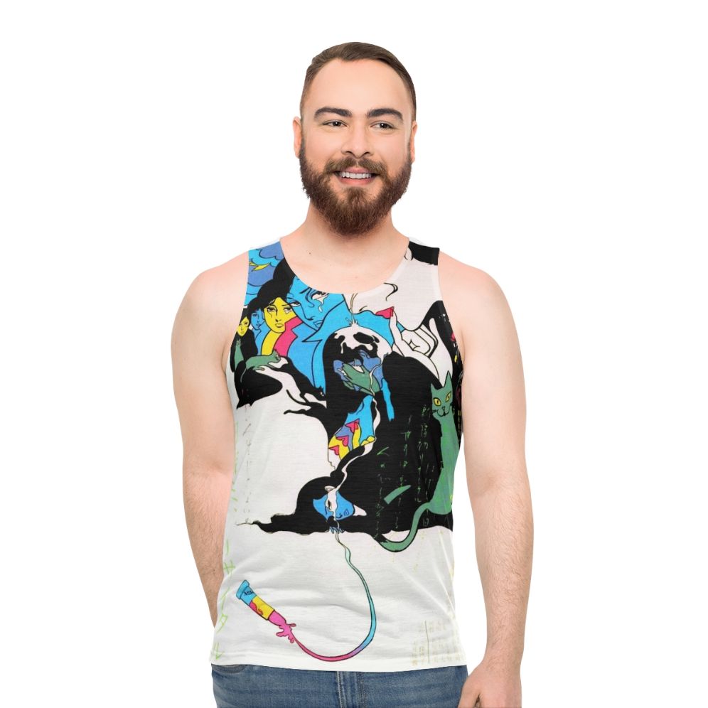 Vintage Kanashimi Unisex Tank Top - Melancholic Japanese Manga Inspired Design