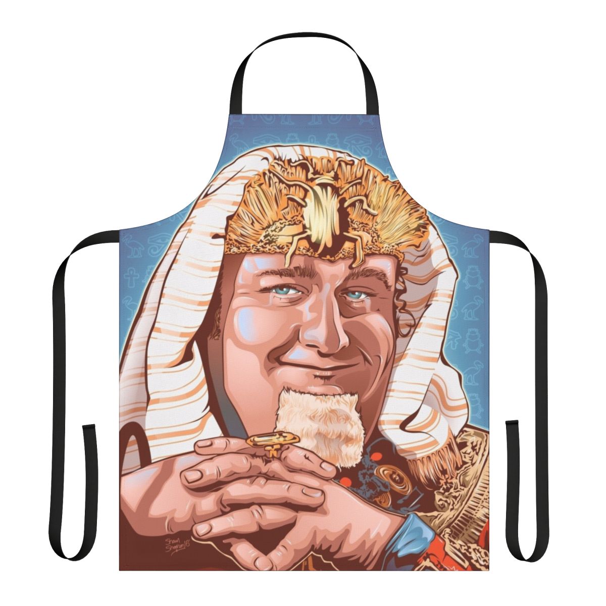 Vintage King Tut apron with 1960s TV show character design