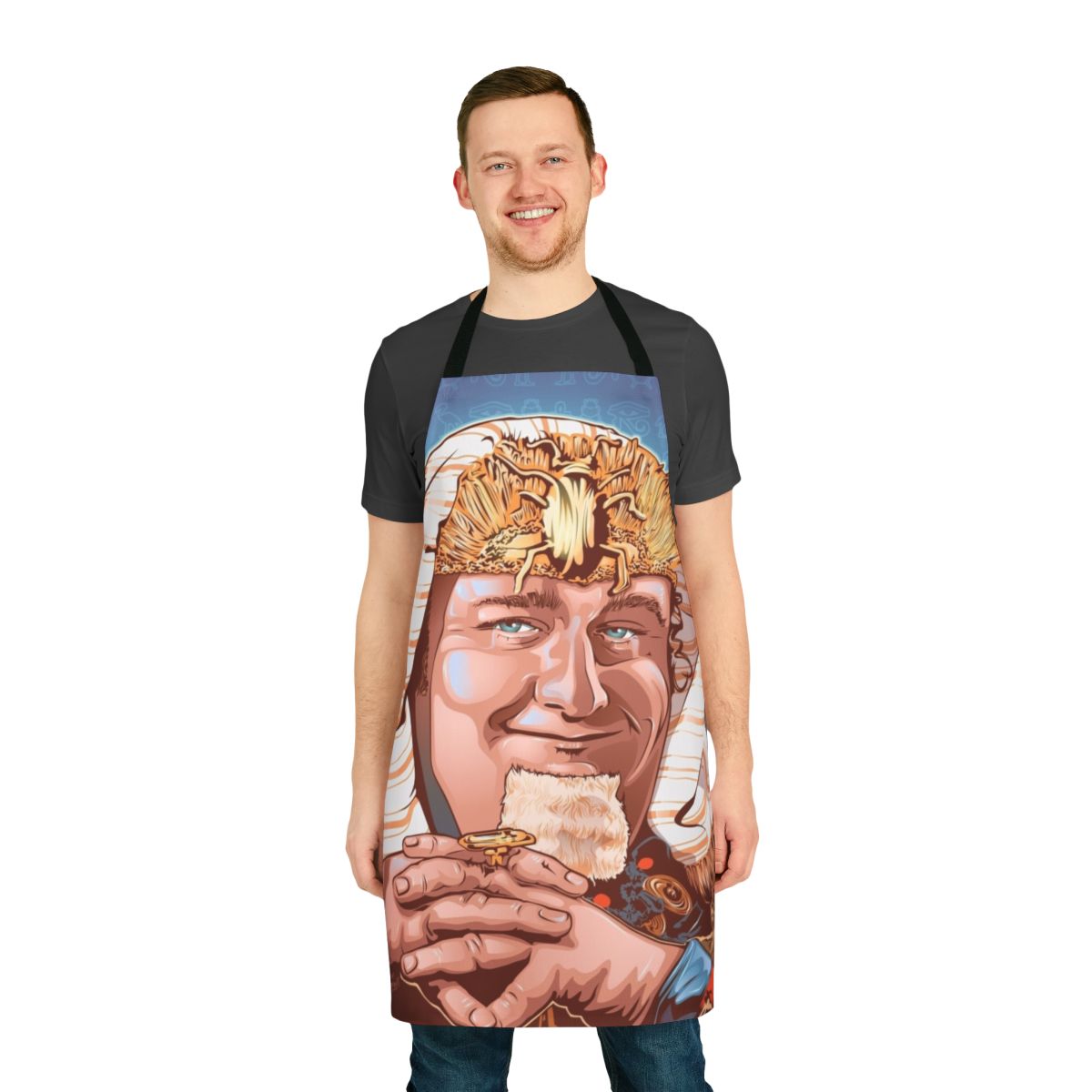 Vintage King Tut apron with 1960s TV show character design