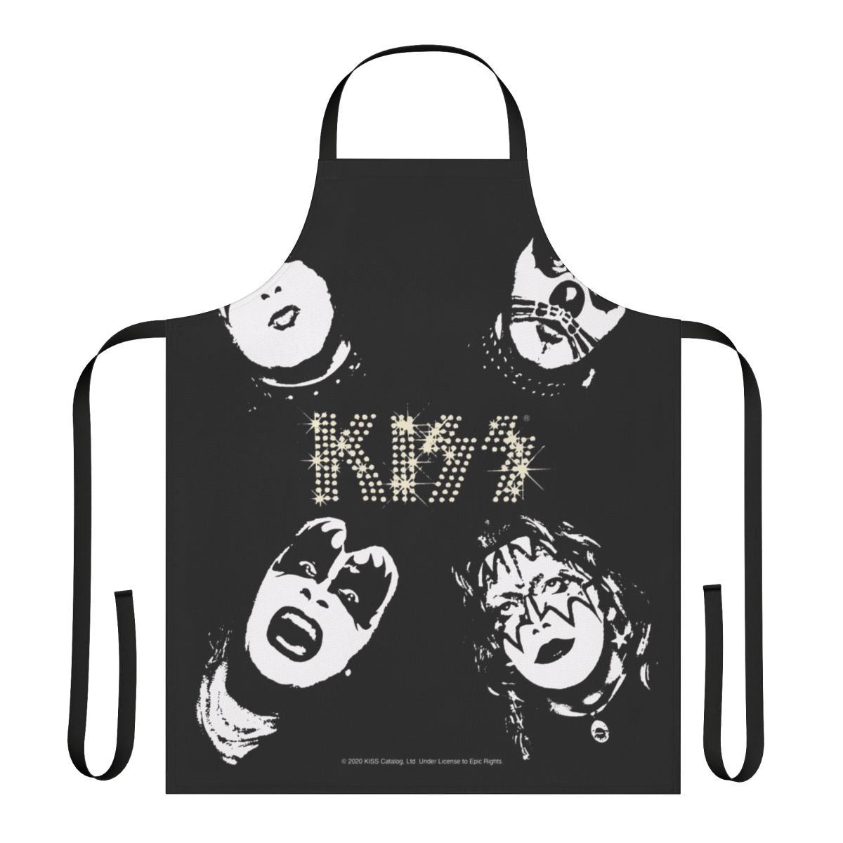Vintage 1970s Kiss Band Tribute Apron with Classic Logo and Retro Art