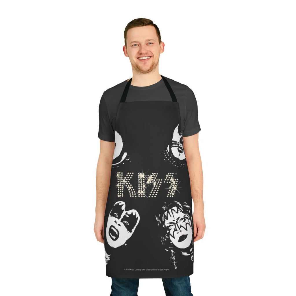 Vintage 1970s Kiss Band Tribute Apron with Classic Logo and Retro Art