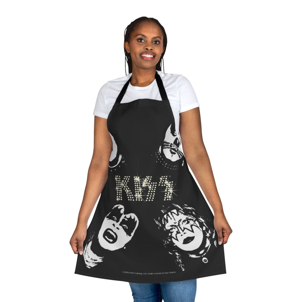 Vintage 1970s Kiss Band Tribute Apron with Classic Logo and Retro Art