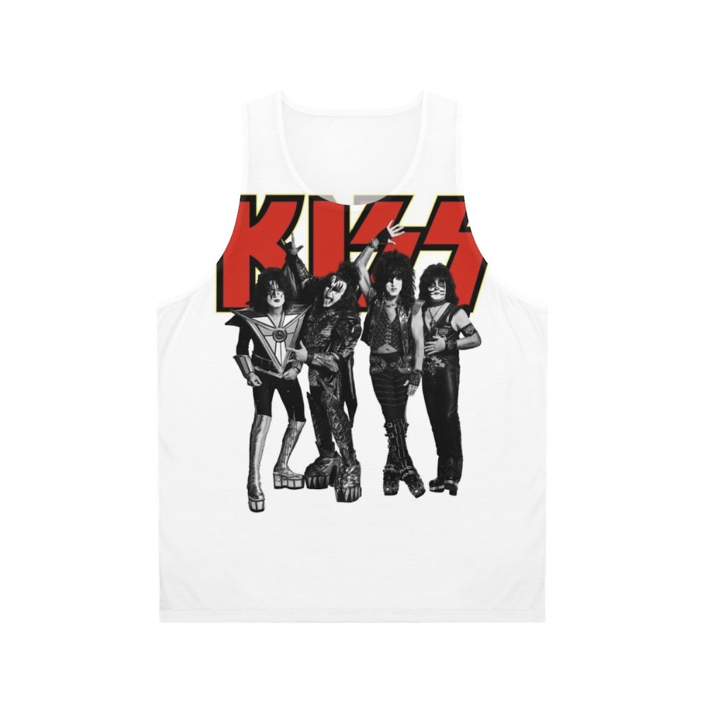 Unisex tank top featuring vintage Kiss band logo