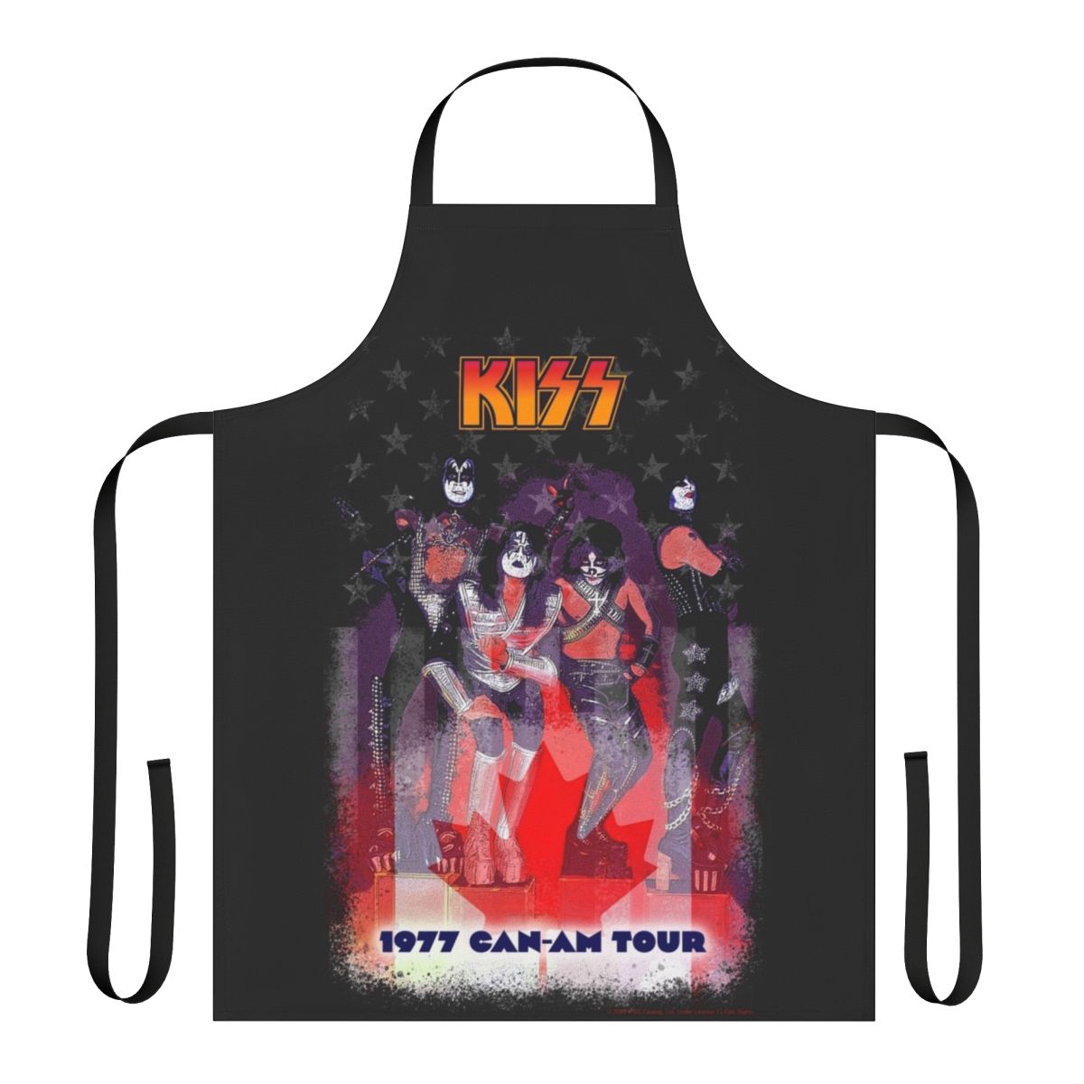Retro Kiss Fan Art Apron with Band Members and Tour Imagery