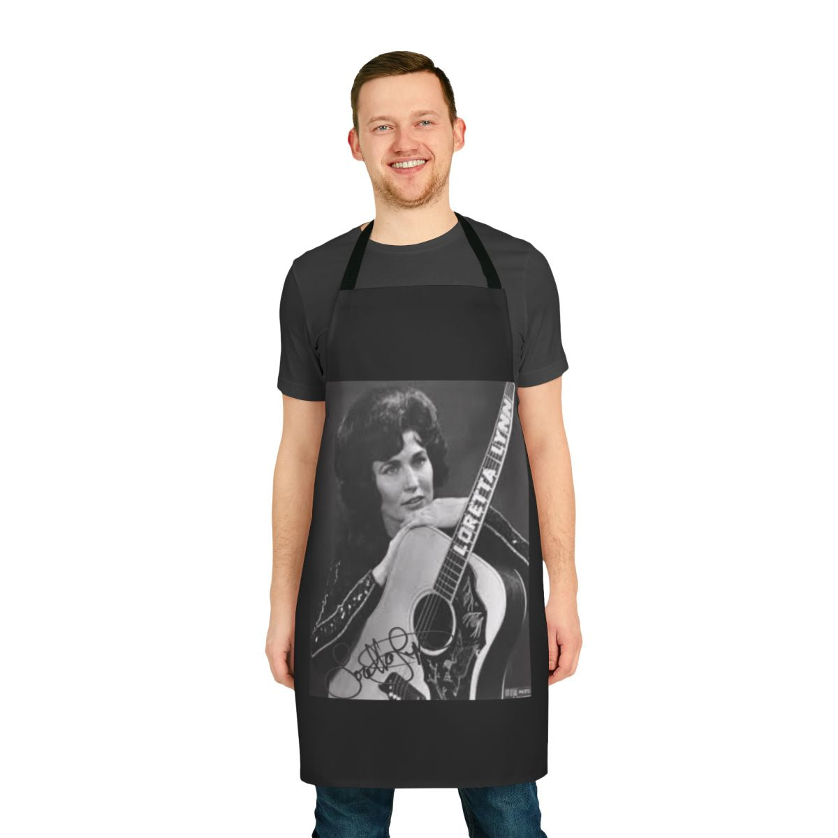 Vintage-style apron featuring classic Loretta Lynn country music imagery and lyrics