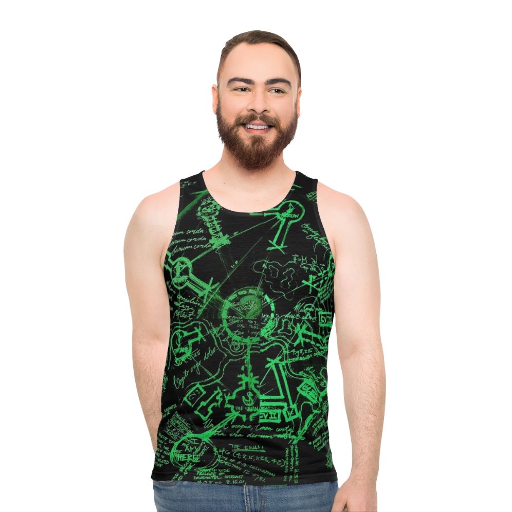 Vintage Lost TV Show Dharma Station Map Unisex Tank Top