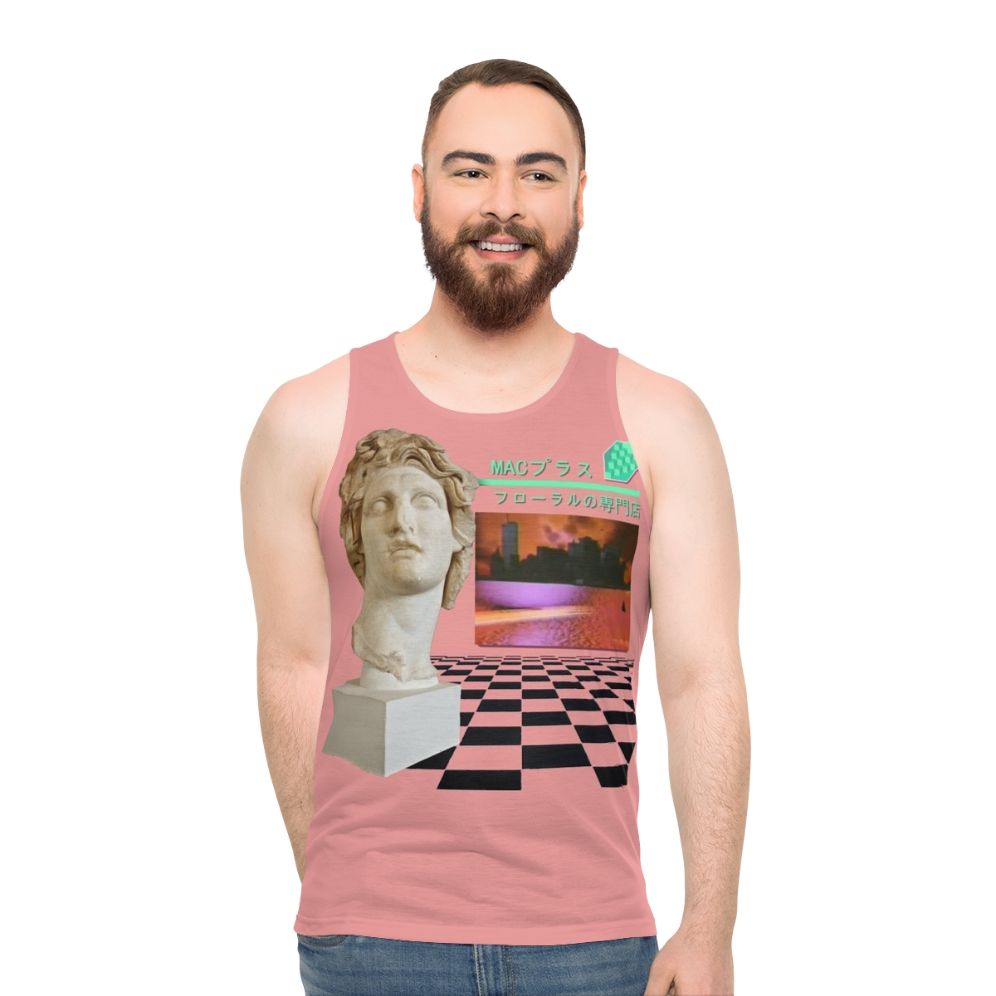 Vintage Macintosh Plus Floral Unisex Tank Top