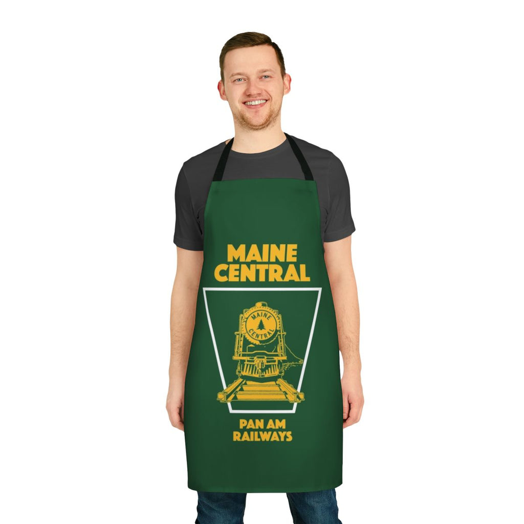 Vintage-style apron featuring the iconic Maine Central train emblem