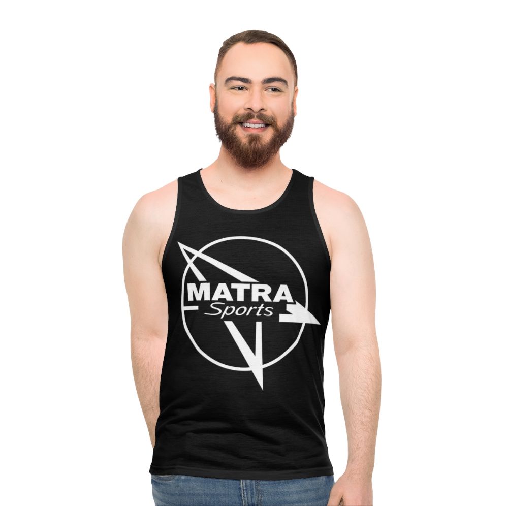 Vintage Matra Sports Car Emblem White Unisex Tank Top