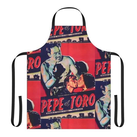 Vintage Mexican cinema-inspired apron featuring icons Pedro Infante and Pepe el Toro
