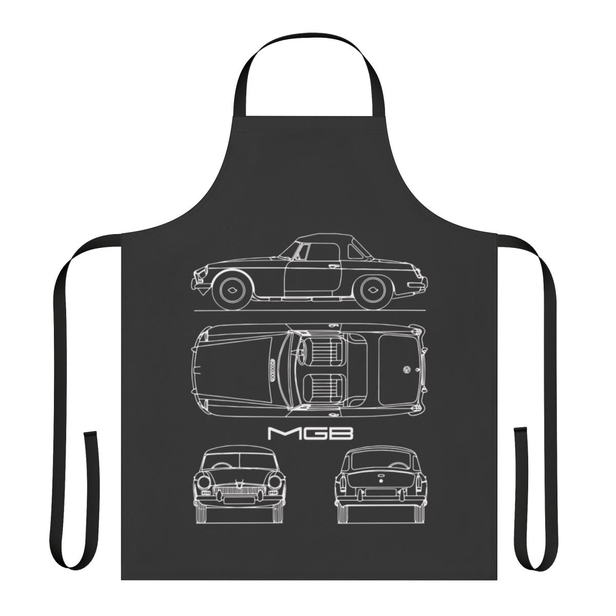 Vintage MGB blueprint inspired apron