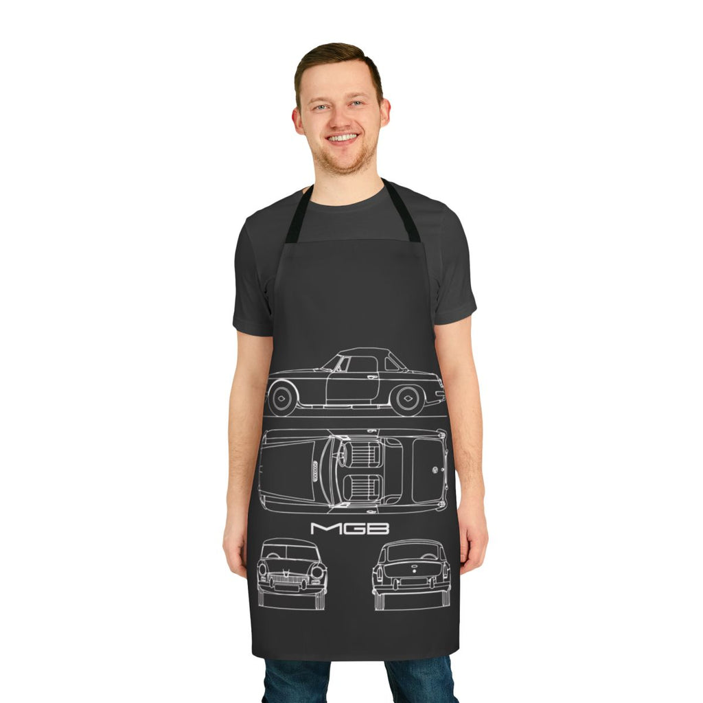 Vintage MGB blueprint inspired apron