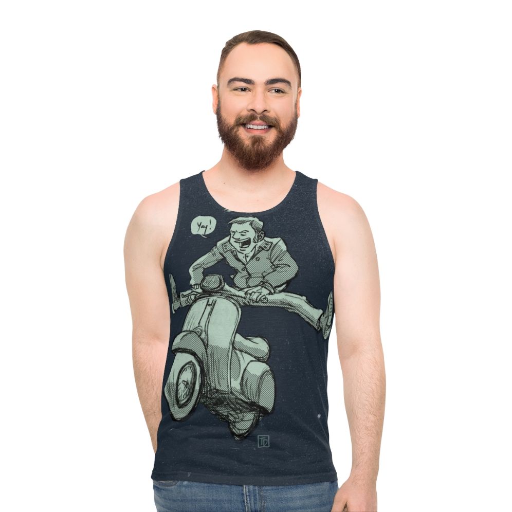 Vintage mod scooter unisex tank top